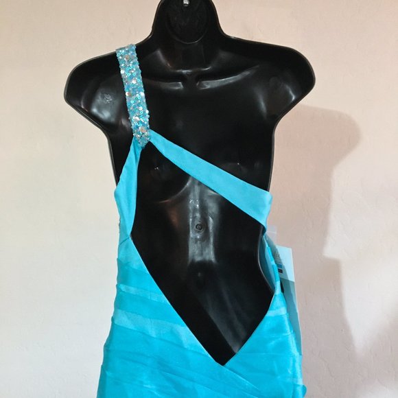 RARE Lafee Jasmine Pageant Prom Mermaid Party Dress Blue 12 NWT - Picture 11 of 12